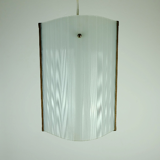 Danish modern pendant lamp teak opaline glass textured glass 1950s 60s mid century light