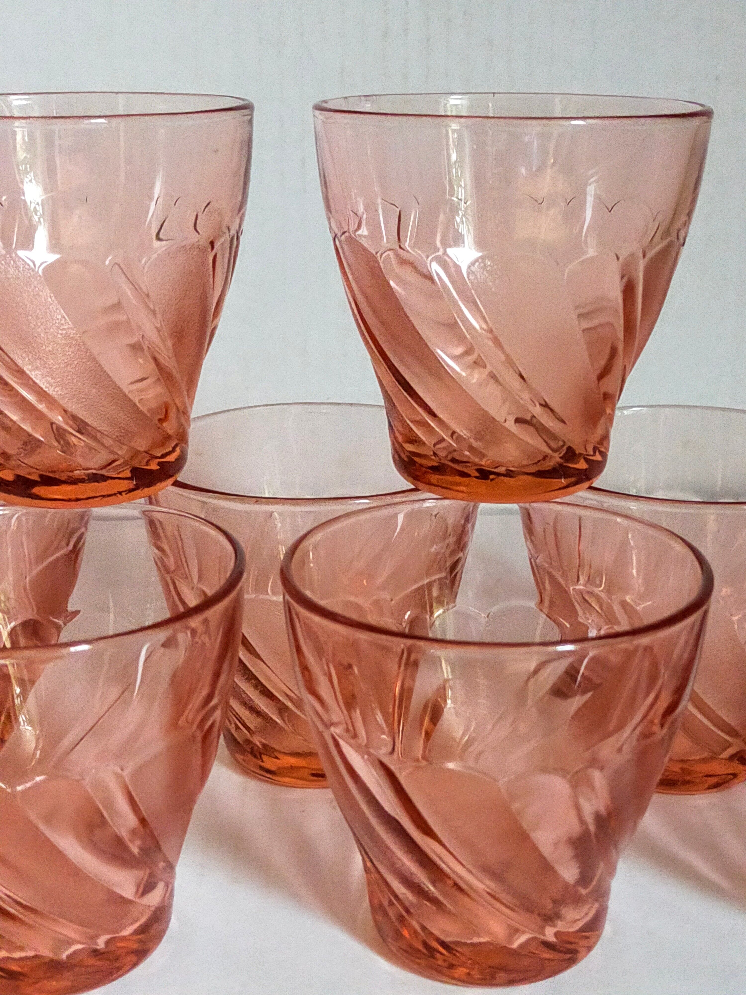 Nine Vereco glasses in Rise glass 80s