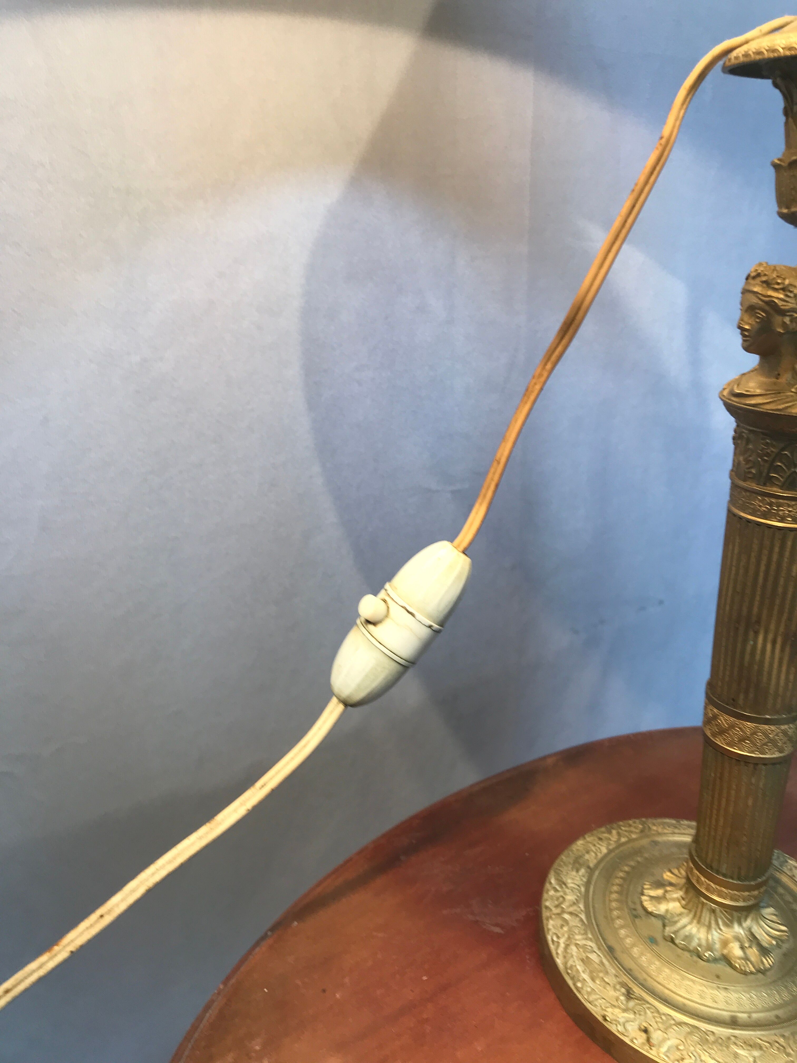 Golden brass table lamp