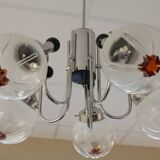 Chandelier with 5 arms of lights, Mazzega style, 1970