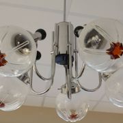 Chandelier with 5 arms of lights, Mazzega style, 1970