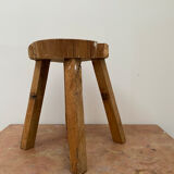 Brutalist wooden tripod stool