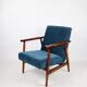 Fauteuil vintage, années 70 bleu - marine comme Lis