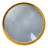 Applique murale plafonnier rond verre Prisma modèle Nova jaune