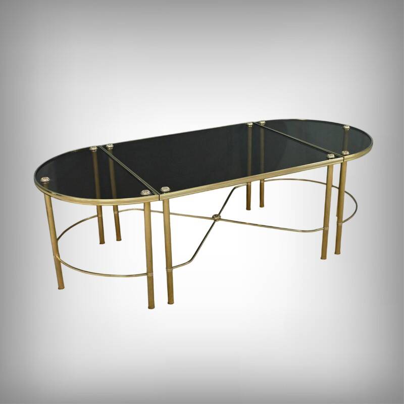 Tripartite Glass Coffee Table, Maison Baguès style – 1950