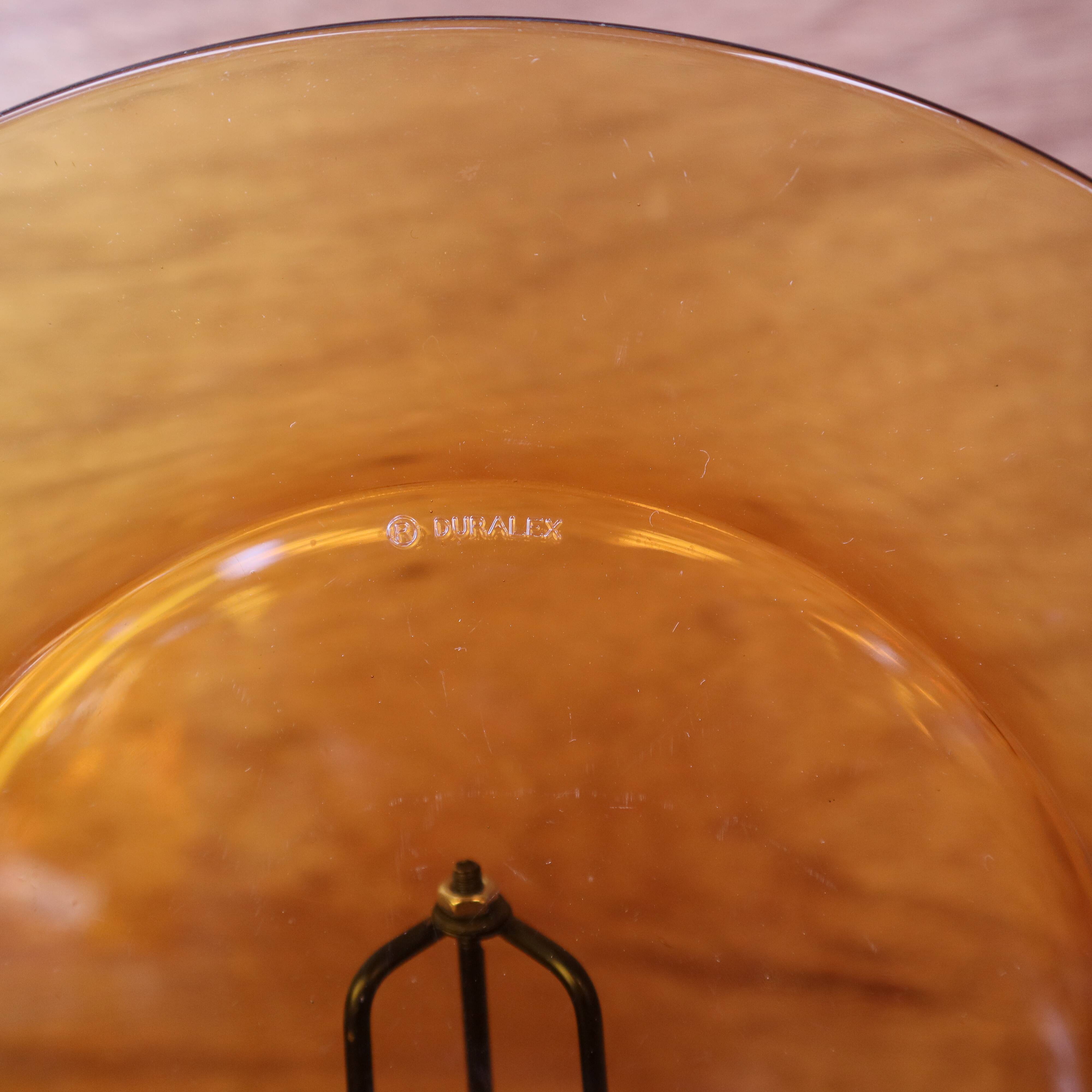 Set of 6 amber Duralex flat plates