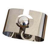 Space age wall light. 1970. Chrome steel.