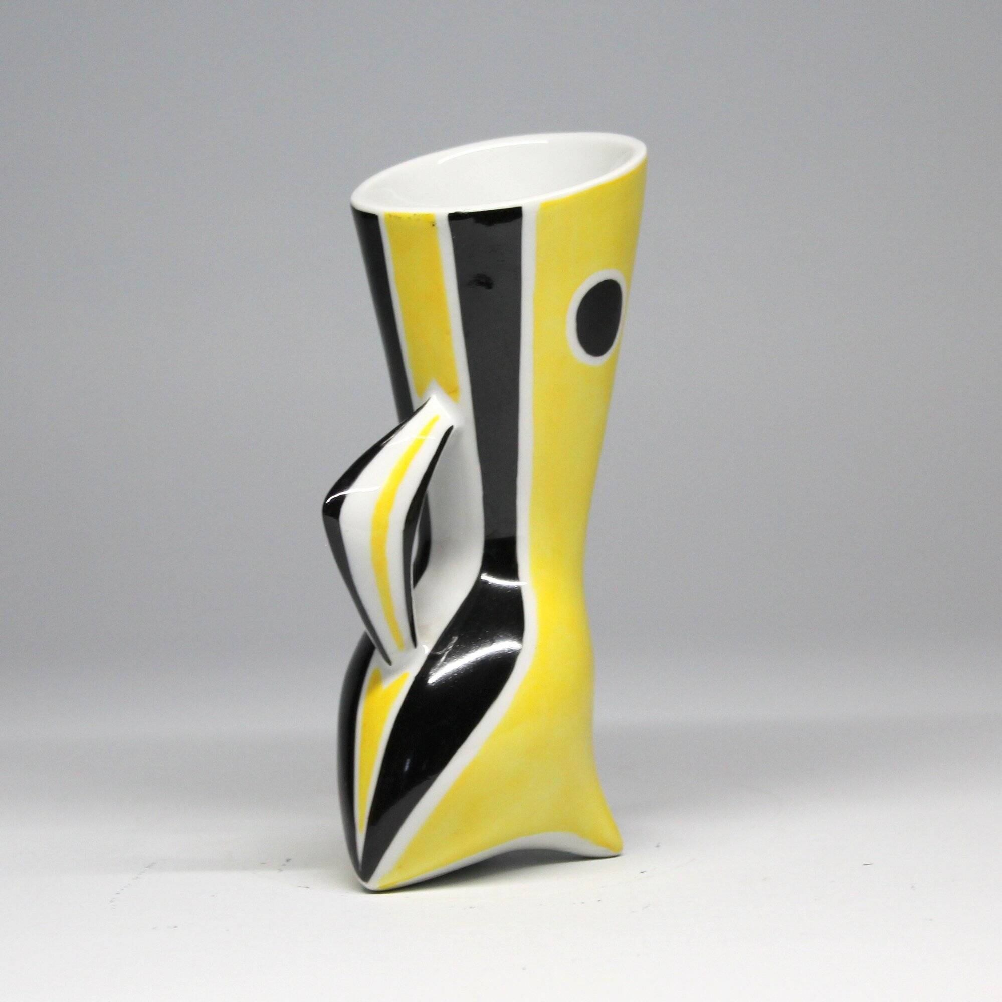 Vintage Vase • B&W “Wasp” Series • János Török • Zsolnay • 1950