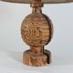 Rare vintage Mid Century brutalist flamed pine table lamp  by Temde