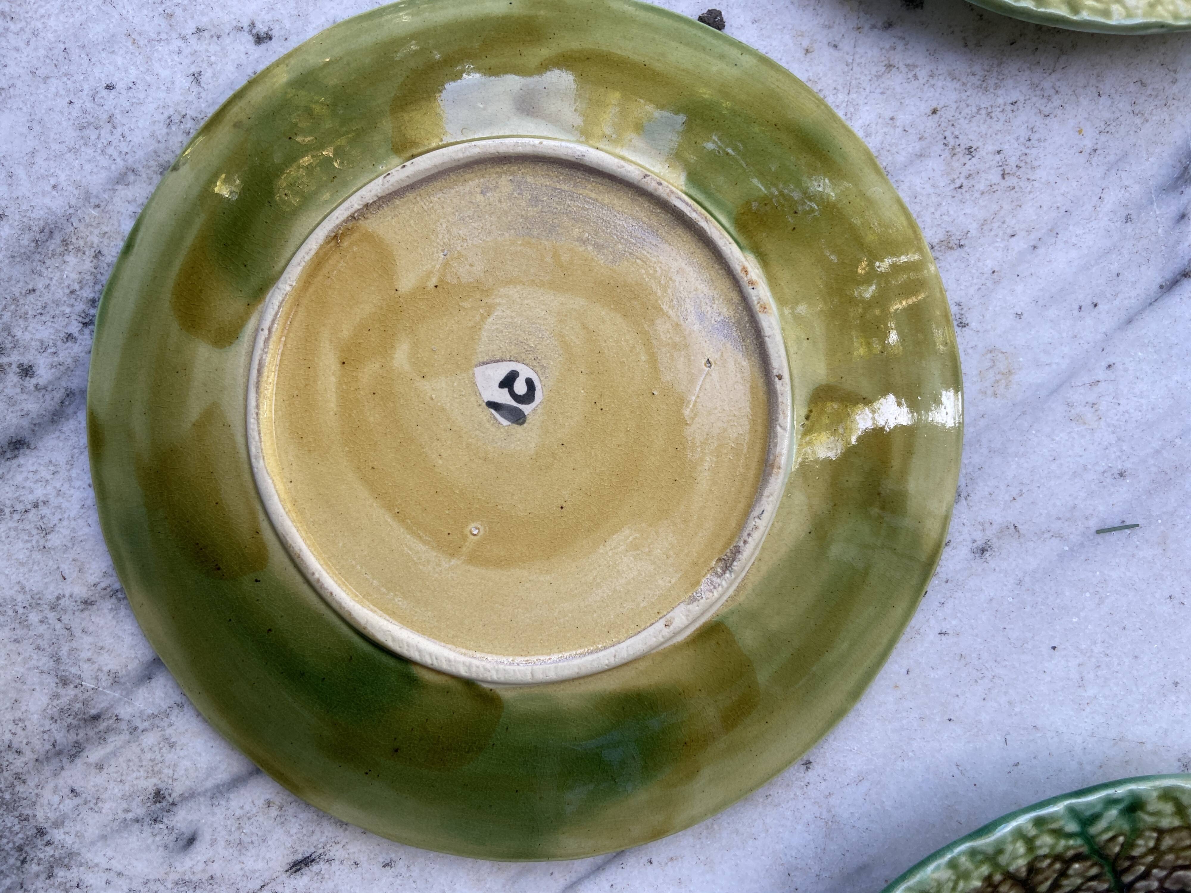 Set 8 slush plates with leaf decoration