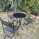 Garden furniture - 3 Milan chairs and 1 Arras pedestal table - Black