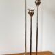 CANDLE HOLDER 3 Lights METAL Patinated Chrome