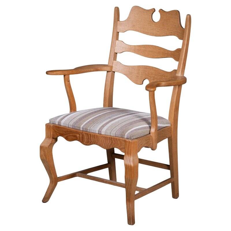 Mid-Century Modern Razorblade Armchair in Oak by Henning Kjærnulf, 1960s