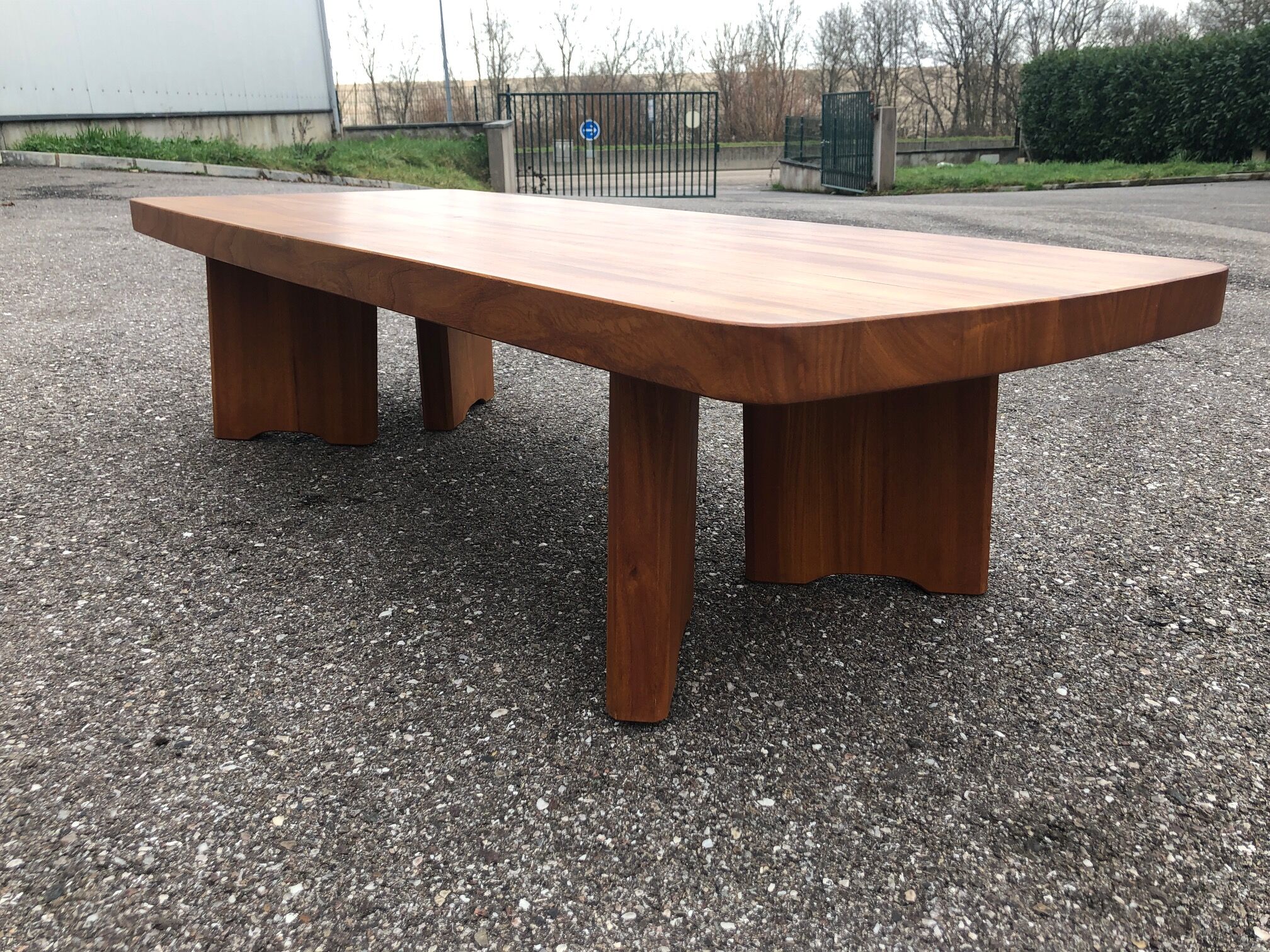 Solid elm coffee table 70s