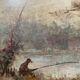 Tableau HST "Le pêcheur" signé Dervin avec cadre
