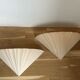 Pair of vintage beige shell wall lamp, France 1970