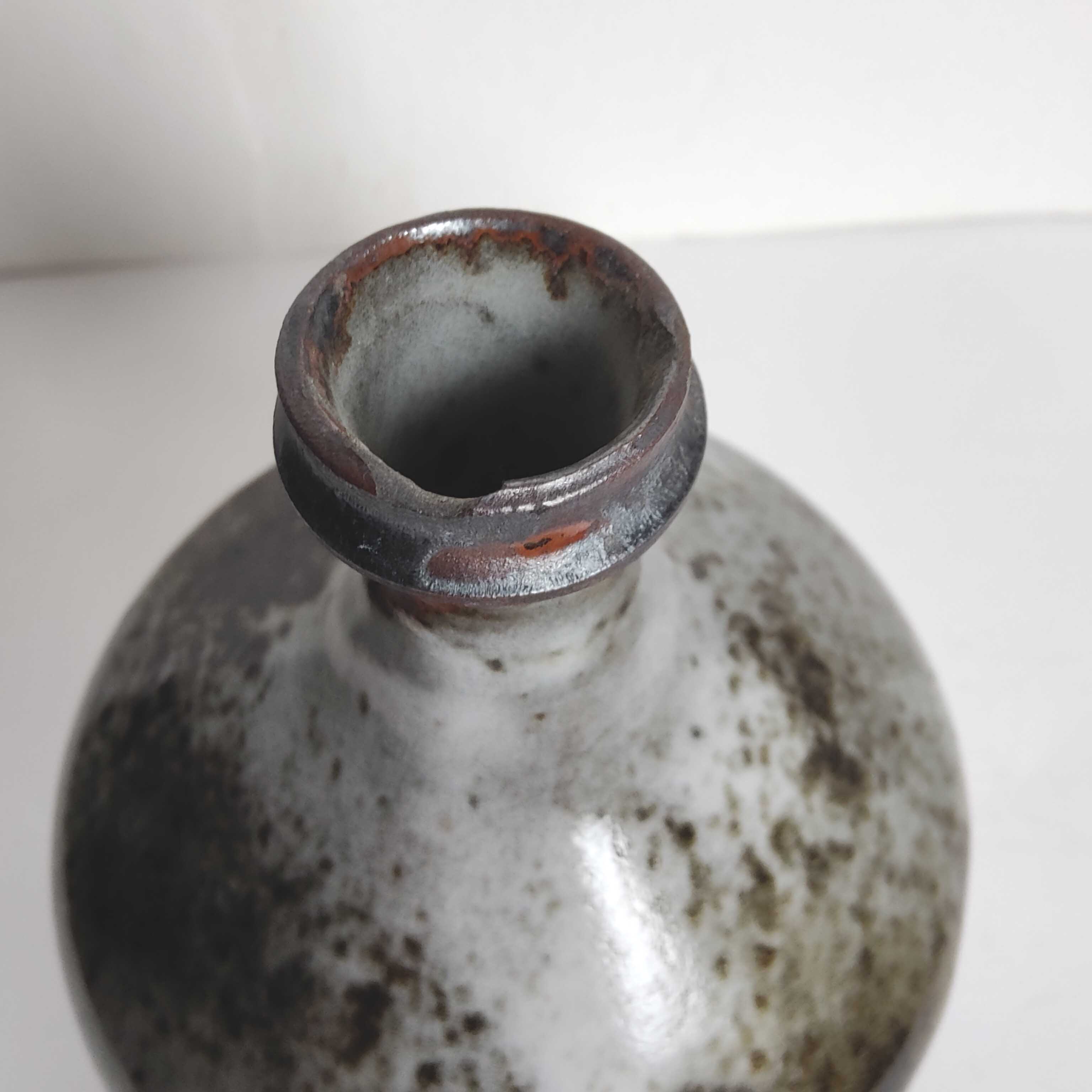 Vintage stoneware soliflore vase signed