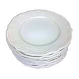 Lot de 10 assiettes à fleurs vert pâle