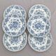 Series of 6 flat plates in English porcelain