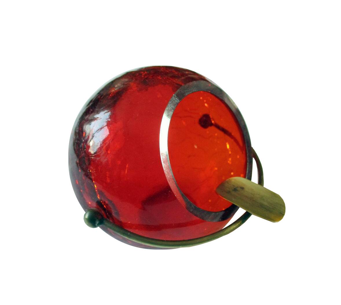 Vintage Ashtray • Frosted Crystal • Copper • Marita Voigt • Harzkristall • Space Age • 1970