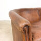 Vintage sheep leather three seater club sofa