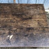 Rustic antique farmhouse table in solid oak with 1 drawer.
