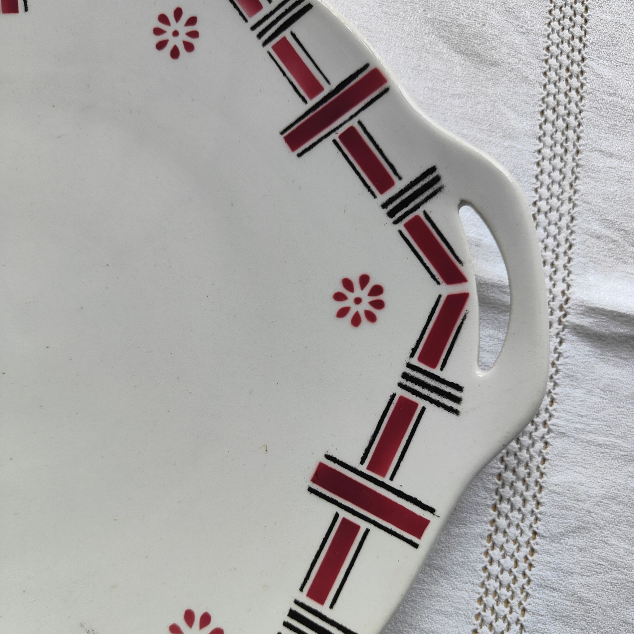 Plat à gâteau porcelaine opaque Gien