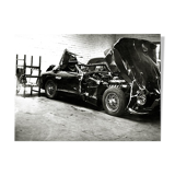 Photograph of Françoise Sagan's rugged Aston Martin