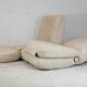 Reclining sofa color "crème chinée", France, circa 1970