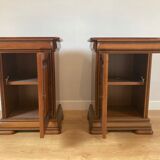 Set of 2 bedside tables style Louis Philippe - Merisier