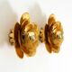 Two beautiful, large, gilt wall lamps, "Water Lily," Italy, 1960s