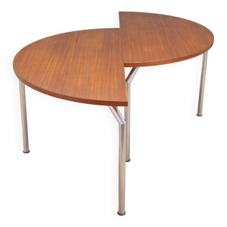 Teak half round table, Danish design, 1970s, manufacturer: Bent Krogh