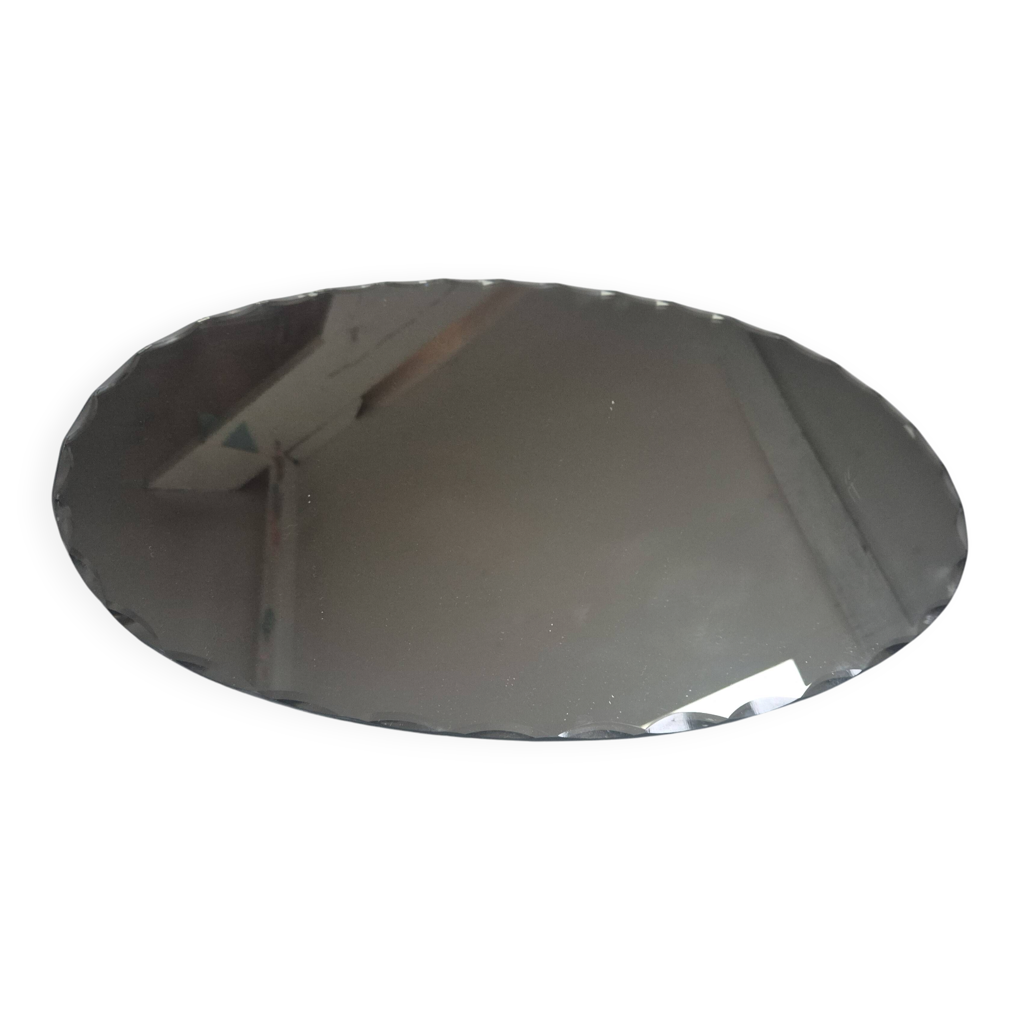 vintage oval mirror with bevelled edge