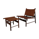 Fauteuil et repose-pied danois années 60