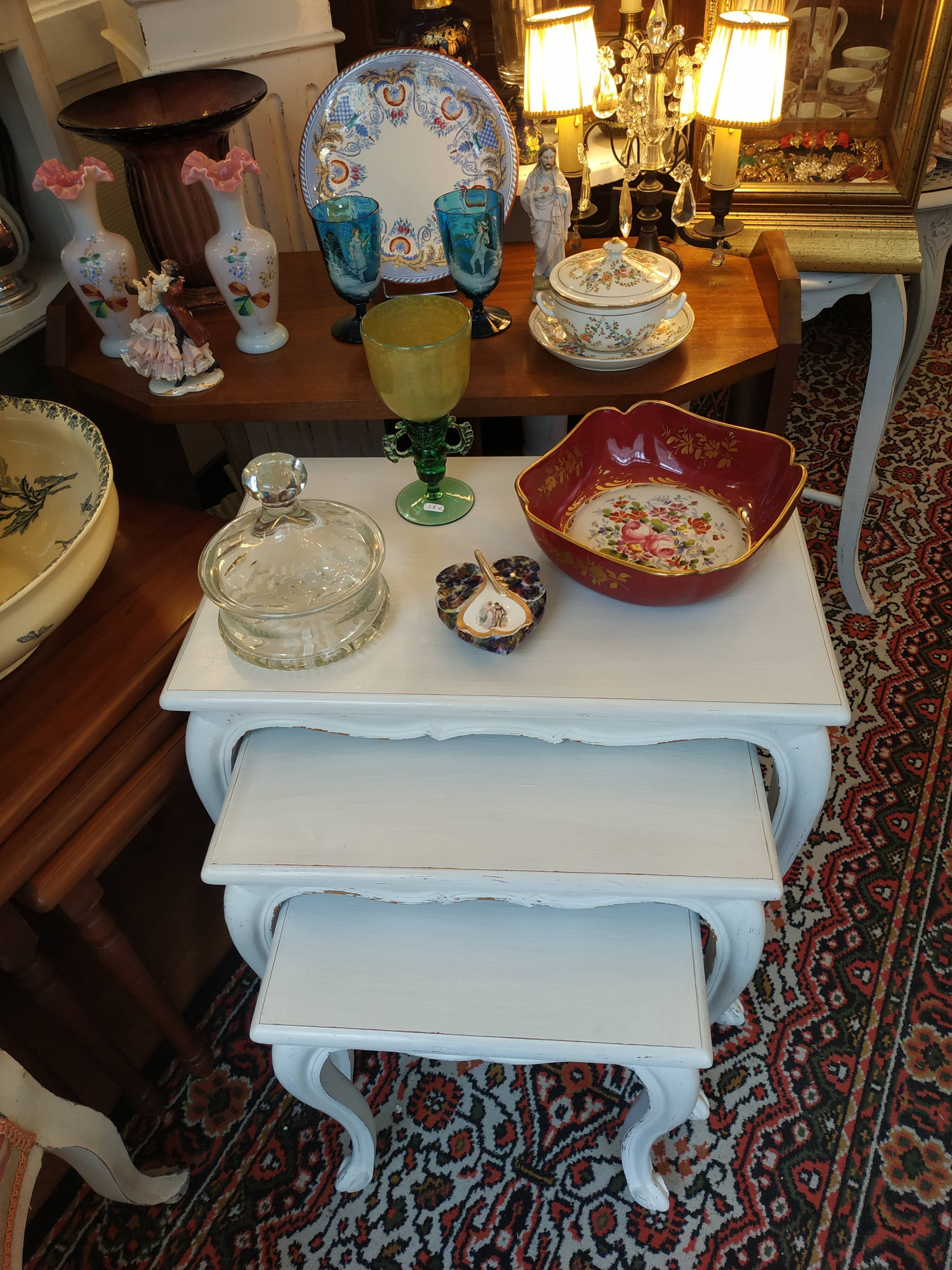 3 trundle tabs made of aged rechampi wood