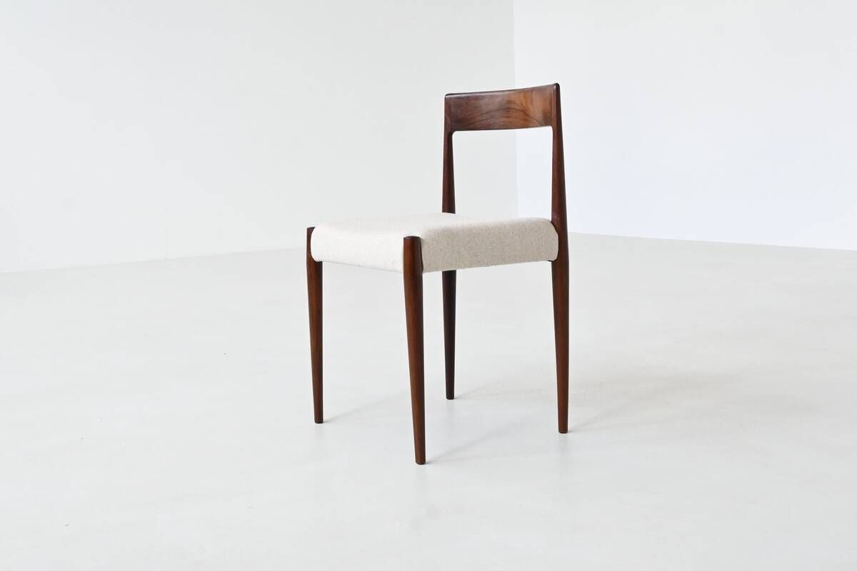 Kai Kristiansen set of twelve dining chairs rosewood Fritz Hansen Denmark 1961