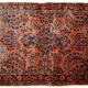 Handmade antique Persian Sarouk rug 3.2' x 5.3' (97cm x 161cm) 1920s - 1B674