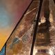 table lamp stained glass tiffany style 1960 has 70 brass and bronze 58x40