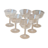6 vintage butterfly champagne glasses