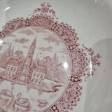 Grande assiette creuse terre de fer ou petit plat rond creux ancien Moulin des loups modèle Dentelle