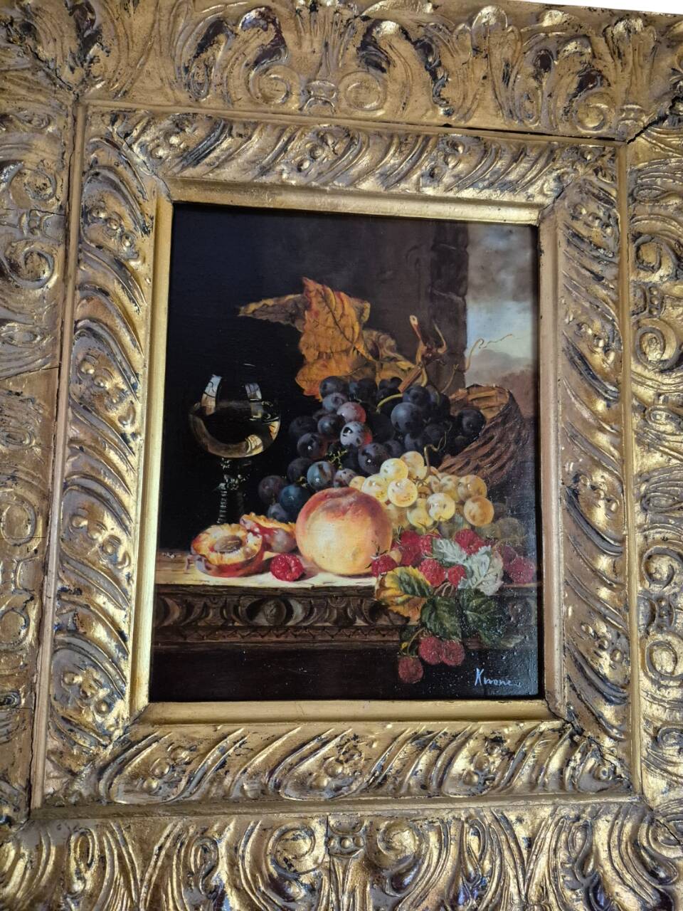 oil on panel in the 17th century (20th century) style, still life