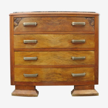 Commode art déco en noyer années 30