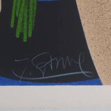 Yves Ganne: The Two Women with Bouquets, original signed lithograph