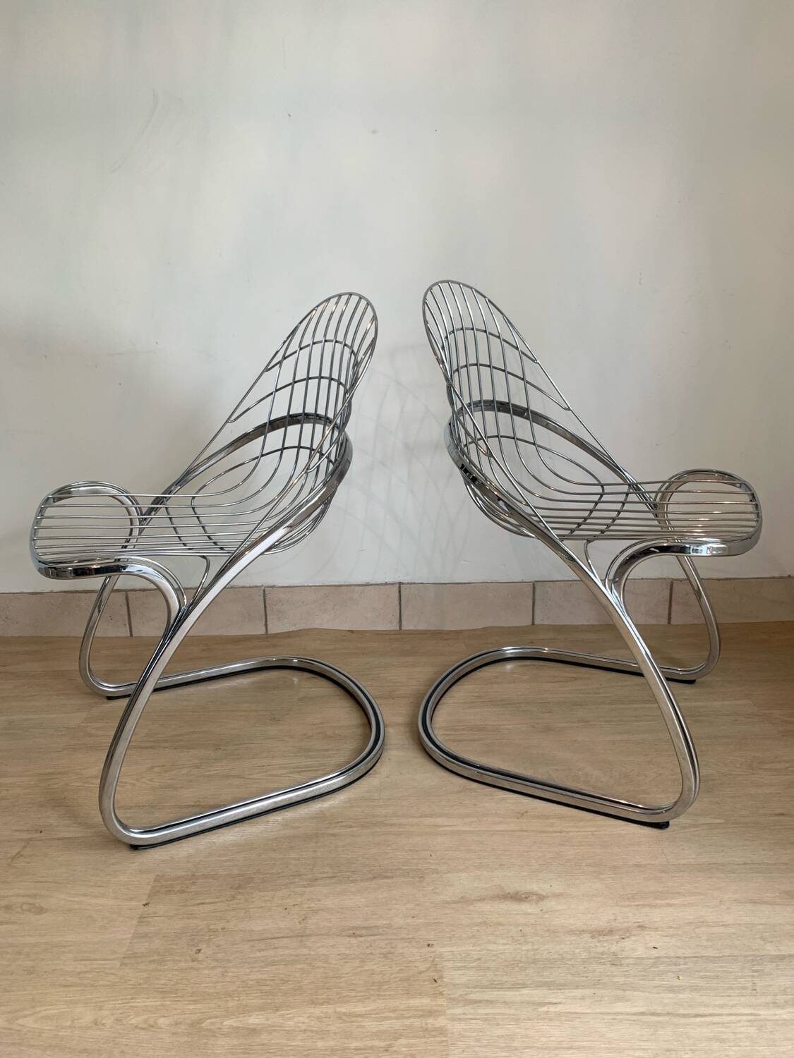 Series of 4 vintage chairs by Gastone Rinaldi model Pascale