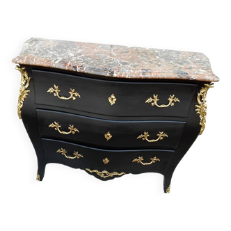 Black L.XV style chest of drawers