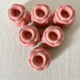 6 rosebud candle holders, 1980s