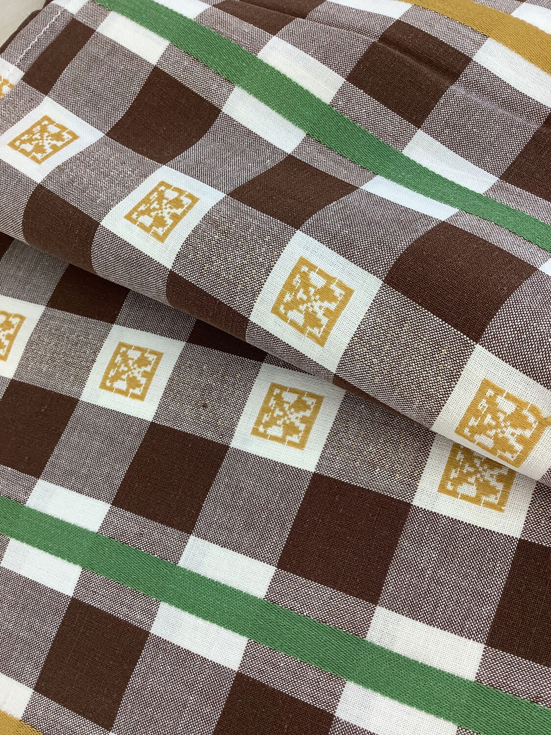 Vintage checkered tablecloth