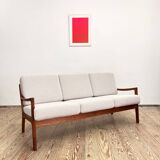 Mid Century Modern 3-Seat Sofa, Ole Wanscher for France & Son, Senator Teak, Danish Design Couch