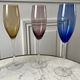 Set of 5 champagne flutes in colored glass 70s