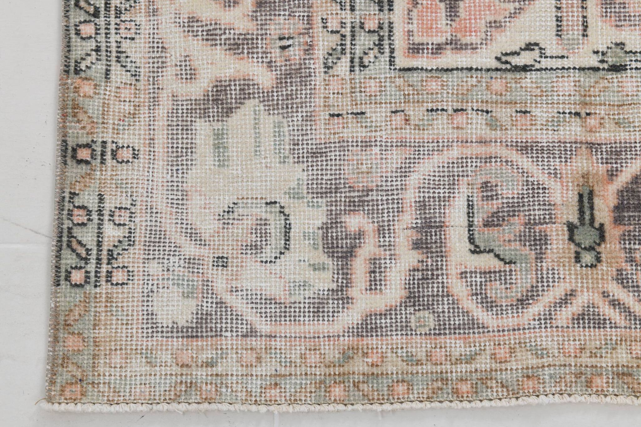 7x10 Vintage Salmon Pink Classic Madallion Turkish Rug, 219x314Cm